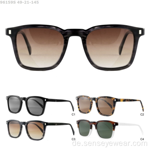 Trendy Design Vintage polarisierte Acetat -Scharfe Sonnenbrille